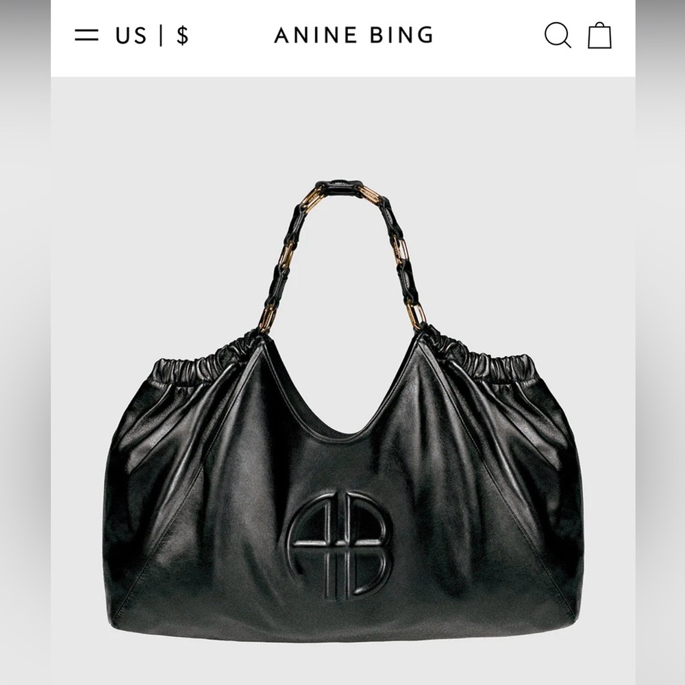 Anine Bing Black Leather Women's Tote Bag
